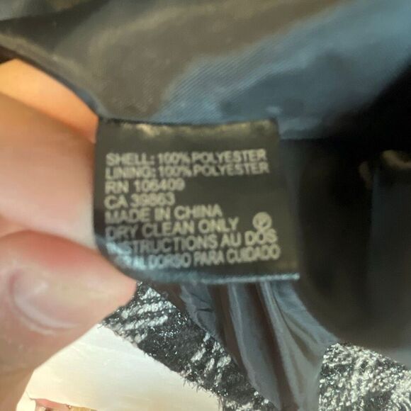 TAHARI Blazer Women’s Size 14 Black White Plaid Tweed Open Front Fringe Cropped - Picture 6 of 10